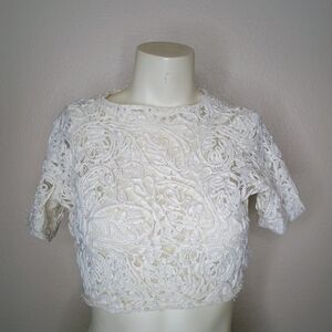 Elegant White Lace Crop Top